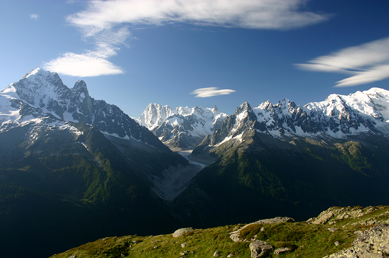 Mt Blanc from Aiguilles Rouges, early light