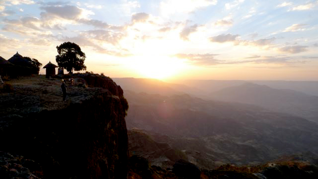 Escarpment edge, sunset