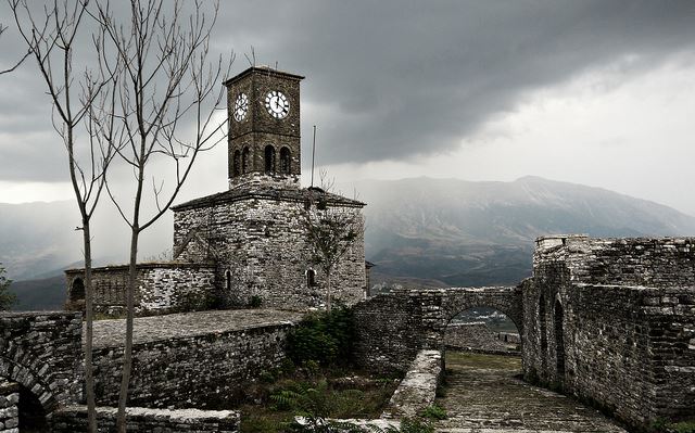 Albania, Byron's Journey, Byron's Footsteps - clocktower at the castle, Gjirokastra, Walkopedia