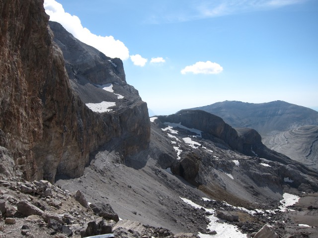 France Pyrenees, Breche de Roland, Ridge-cliffs, Spanish side, Walkopedia