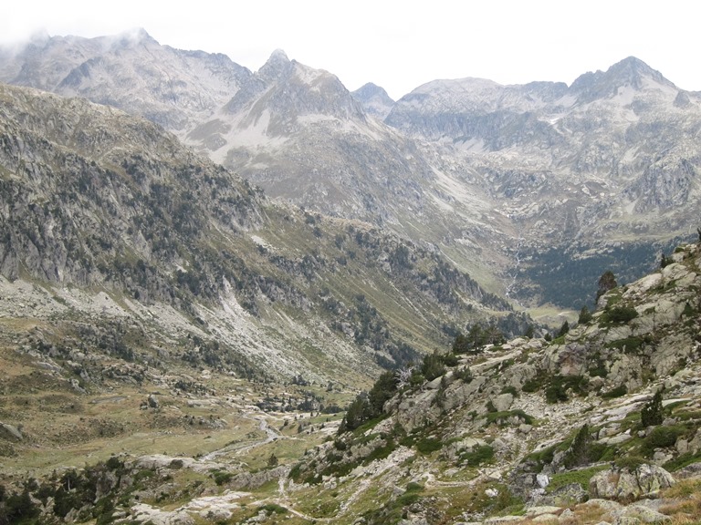 France Pyrenees, French Pyrenees, Down onto Upper Marcadau valley, Walkopedia