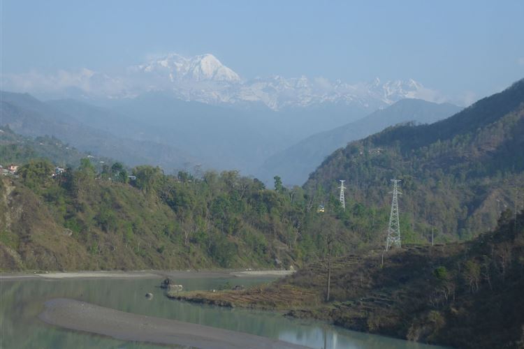 Nepal, Manaslu Circuit, Last view of the peaks leaving Besi Sahar, Walkopedia