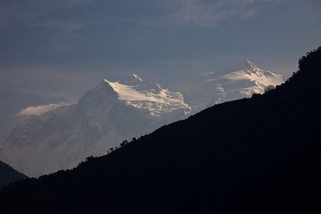 Nepal, Manaslu Circuit, Manaslu Circuit - Manaslu From the village of Ngadi, Walkopedia