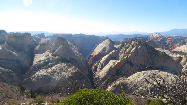 USA SW: Zion, Zion National Park, West Rim Trail, Looking west, Great West Canyon, the Subway somewhere in there, Walkopedia