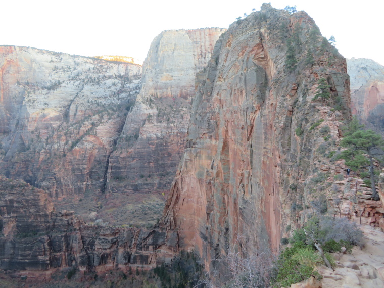 USA SW: Zion, Zion National Park, Angel's Landing ridge from third of way, Walkopedia