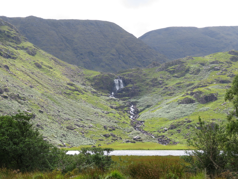 Ireland Kerry Iveragh Peninsula, Kerry Way, Lake and waterfall, Black Valley, Walkopedia