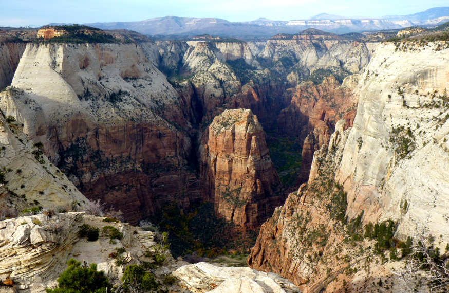 USA SW: Zion, Angel's Landing, Angels Landing from the Deertrap Mountain Trail , Walkopedia