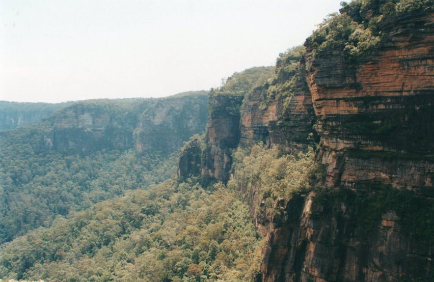 Australia New South Wales/Blue Mountains, Federal Pass, Main Federal Pass half way down cliffs, Walkopedia