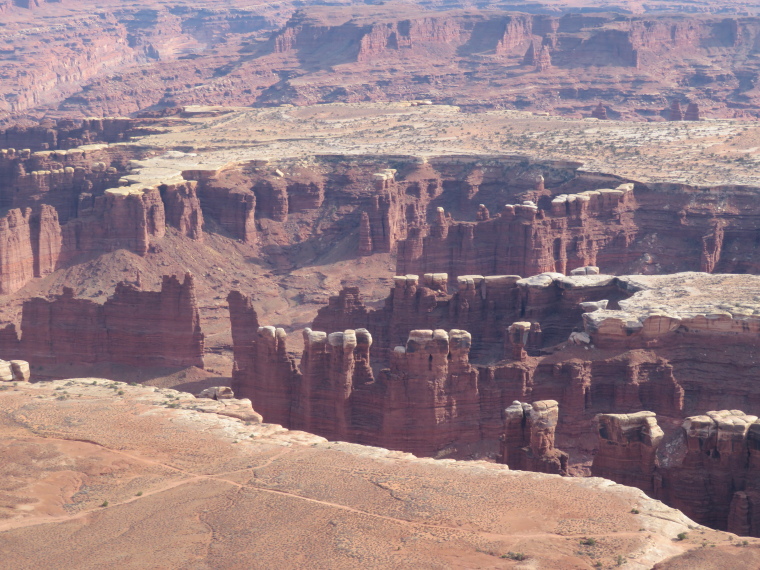 USA SW: Canyonlands NP, White Rim Trail, White rim from Island in Sky, Walkopedia