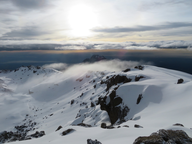 Tanzania Mount Kilimanjaro, Climbing Kilimanjaro Summit, Gilman, Stella ridge from summit ridge, Walkopedia