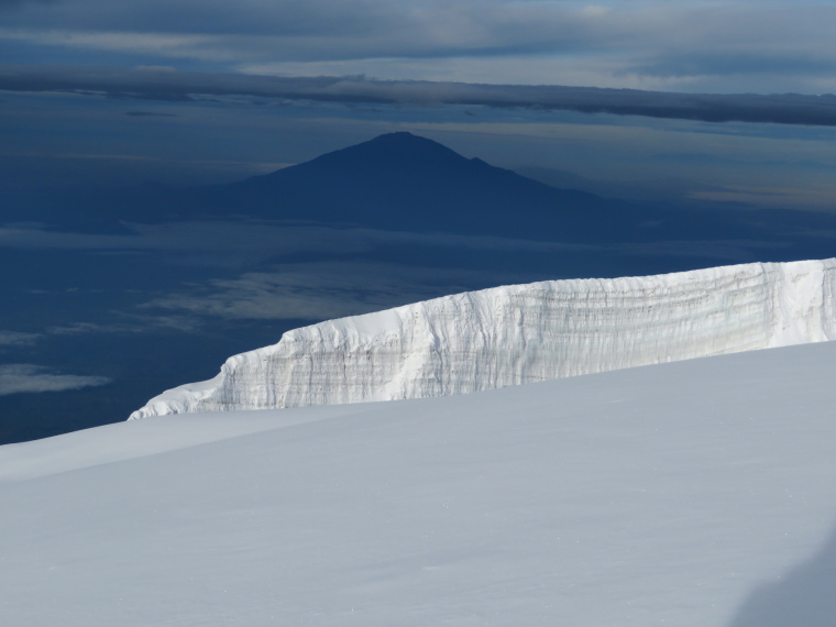 Tanzania Mount Kilimanjaro, Climbing Kilimanjaro Summit, Meru from summit ridge, Walkopedia