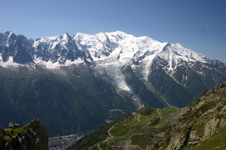 France Alps Aiguilles Rouges, Aiguilles Rouges, Mt Blanc From Aiguilles Rouges, across Chamonix, Walkopedia