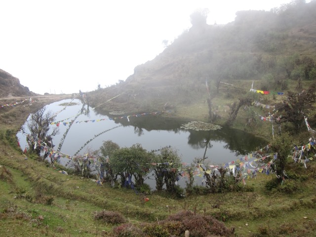 India Sikkim and nearby, Singalila Ridge, Ridgetop sacred lake - in cloud, Walkopedia