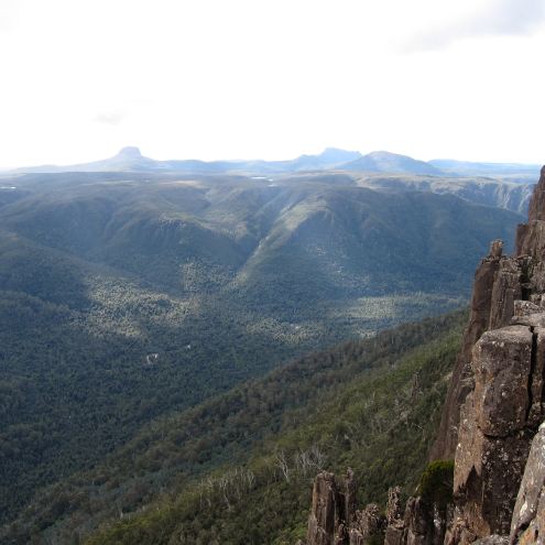 Australia Tasmania, Overland Track, Day 3 - Across Mersey Valley, Cradle Mtn in Distance, Walkopedia