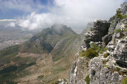 South Africa Western Cape Cape Area, Table Mountain, Along the great cliff, Walkopedia