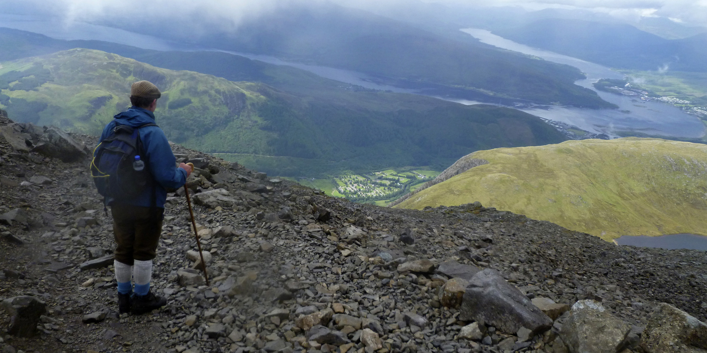 United Kingdom Scotland SW Highlands, Ben Nevis, View From 2/3 of the way up towards Fort William , Walkopedia