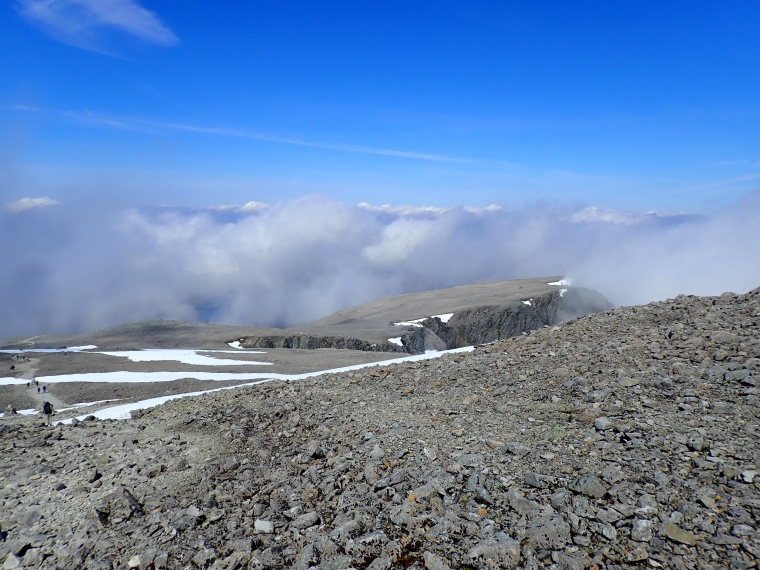 United Kingdom Scotland SW Highlands, Ben Nevis, Summit - back down the high rocky top, Walkopedia