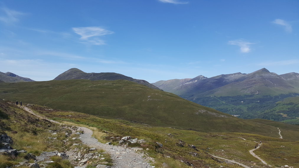 United Kingdom Scotland SW Highlands, West Highland Way, Northish from below Devils Staircase, Walkopedia