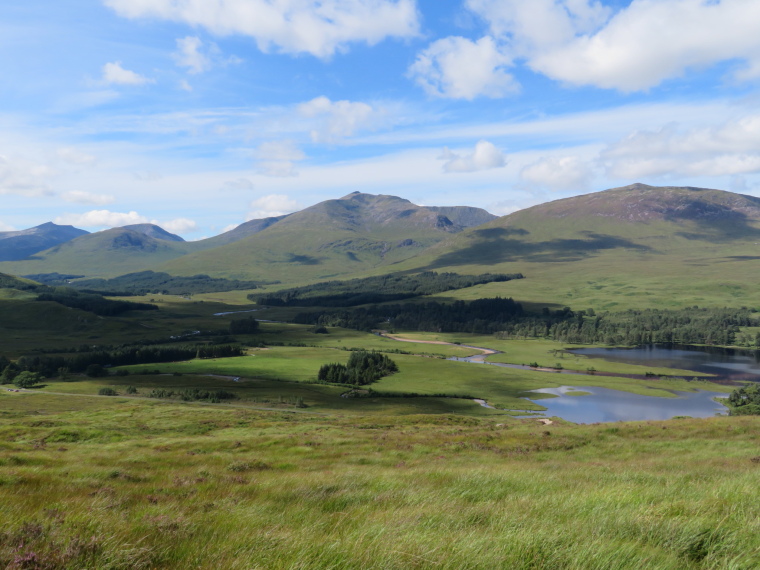 United Kingdom Scotland SW Highlands, West Highland Way, Valley above Loch Tulla from first hill, by Rannoch Moor, Walkopedia