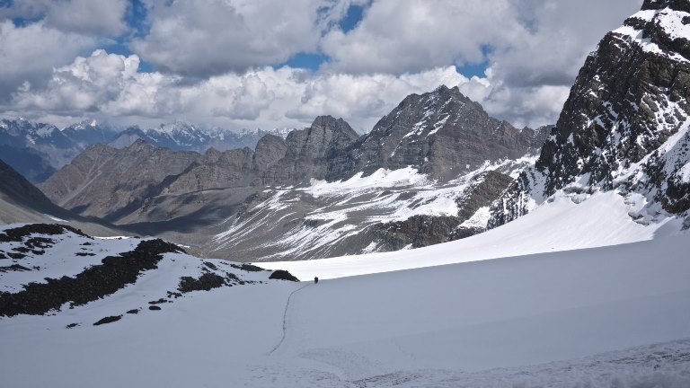 India NW:Himachal Pradesh, Across the Bara Bhangal and Dhaula Dhar Ranges , View from the Thamsar Pass, Walkopedia