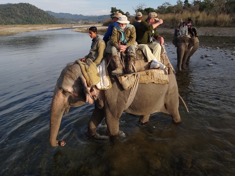 India NW: Uttarakhand/Kumaon, Saryu to Ram Ganga Valleys, Crossing the Ramganga River on Elephant, Walkopedia