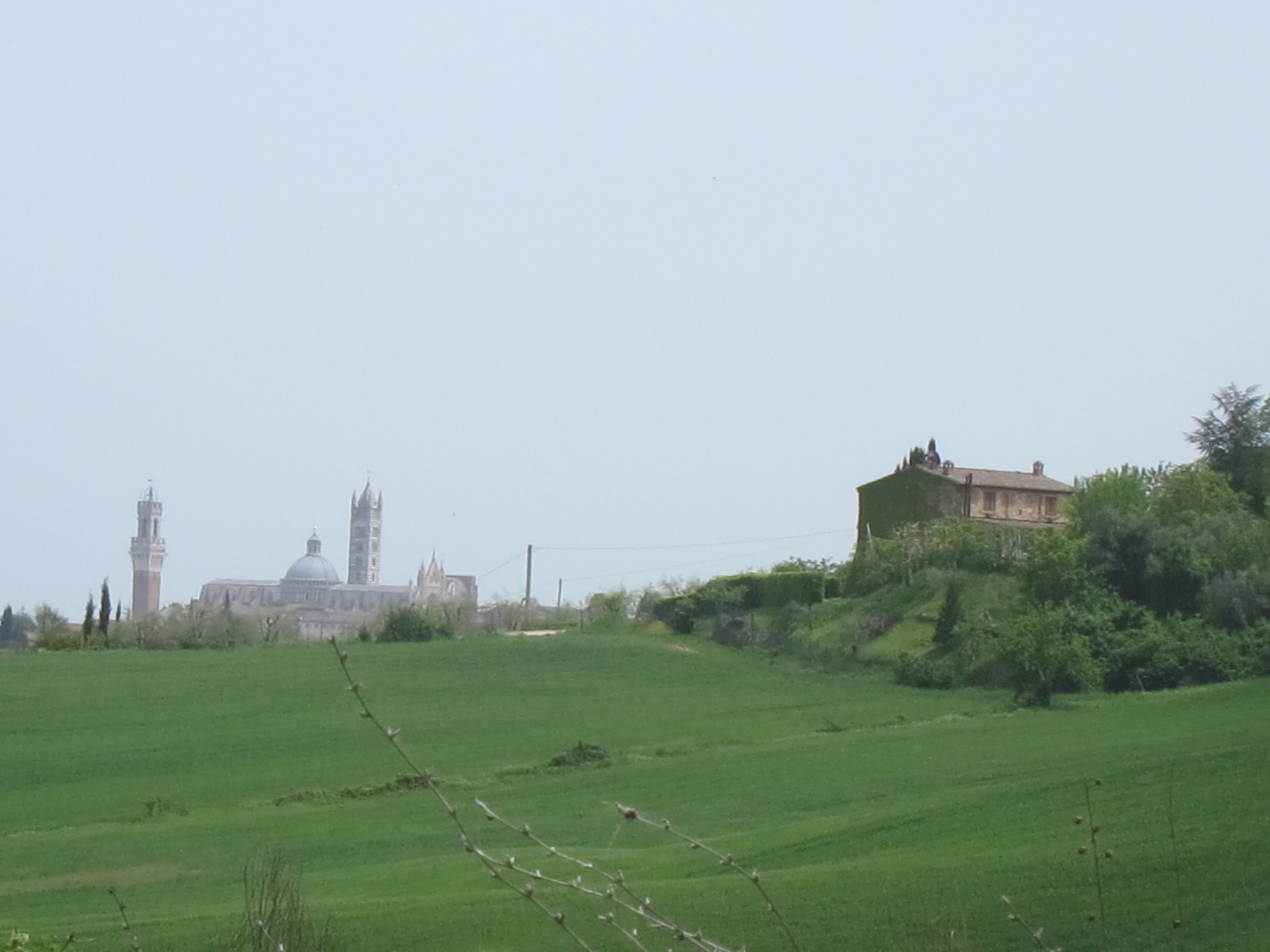 Italy Tuscany, Via Francigena; San Gimignano to Montalcino, First view of Siena from the north-west , Walkopedia