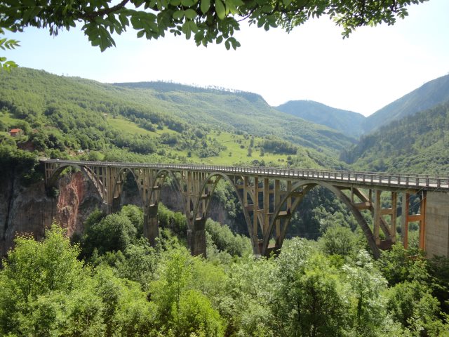 Montenegro, Durmitor National Park, Bridge over the Tara, built in 1940, blown up by Yugoslav partisans during WW2 , Walkopedia