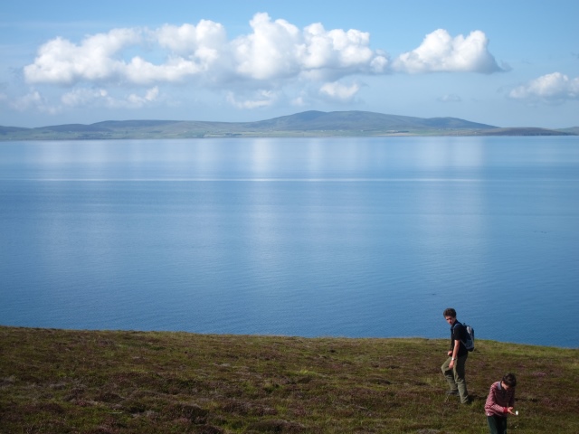 United Kingdom Scotland Orkney Islands, Hunda Reef, Burra, Scapa Flow cloud reflecting calmly, Walkopedia