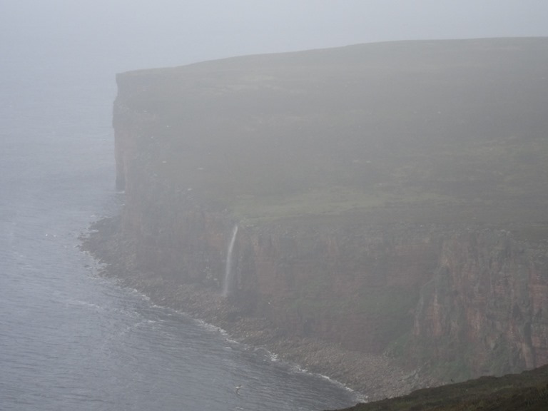 United Kingdom Scotland Orkney Islands, Orkney Islands, Waterfall on Hoy through mist, Walkopedia