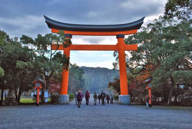 Japan Kyushu, Kunisaki Peninsula, Main torii gate at Usa Shinto Shrine, Walkopedia