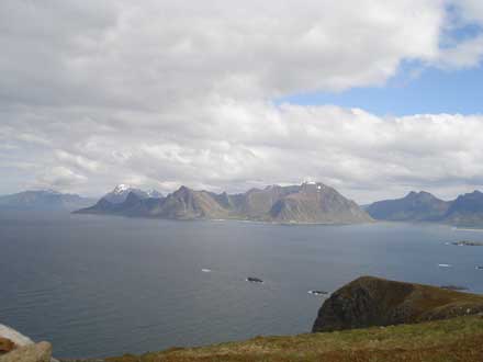 Norway Lofoten/Narvik Area, Lofoten Islands, From the ridge above Ytresa, Walkopedia