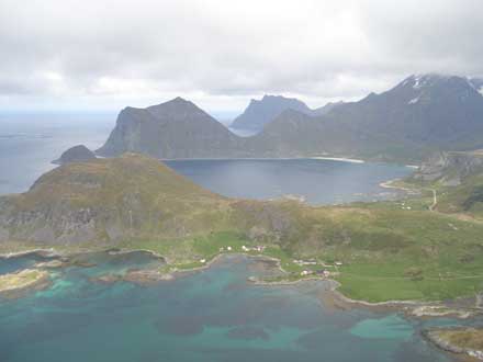 Norway Lofoten/Narvik Area, Lofoten Islands, Looking north from Offersy, Walkopedia