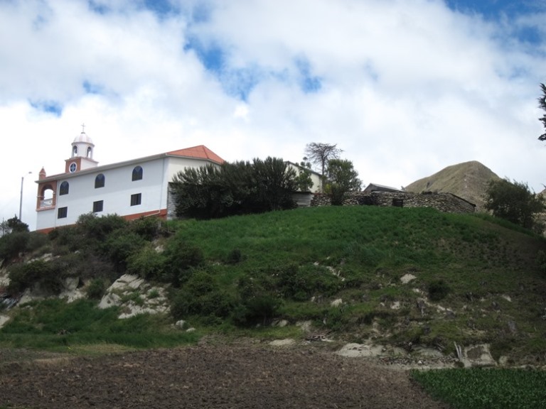 Ecuador Southern Andes, Camino Canari, Church on Inca, Canari foundations, Walkopedia