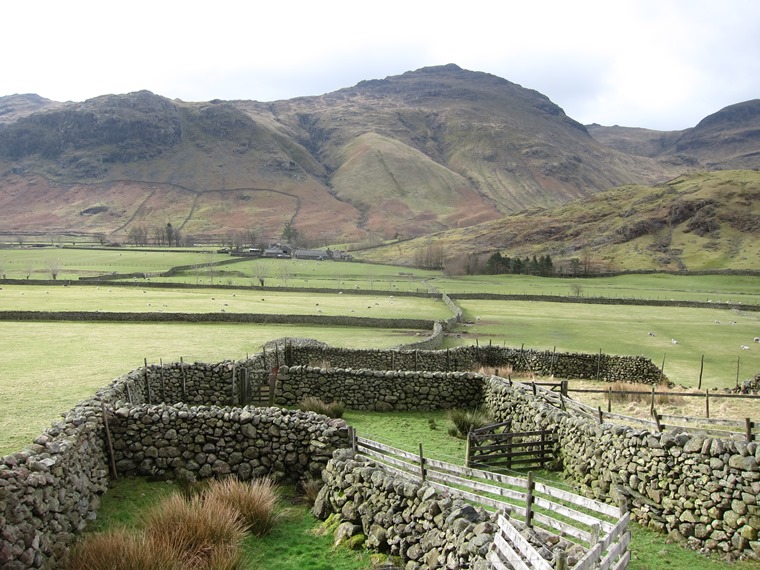 United Kingdom England Lake District, Langdale Valleys, Across upper Great Langdale valley, March, Walkopedia