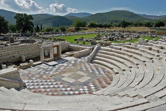 Greece Peloponnese, Ancient Messene, View of the Odeon, Walkopedia