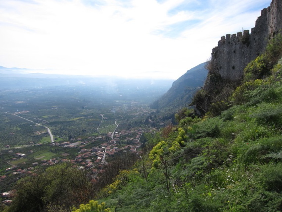 Greece Peloponnese: Taygetus range and the Mani, Taygetus and the Mani, Laconian Plain from Mystras, Walkopedia