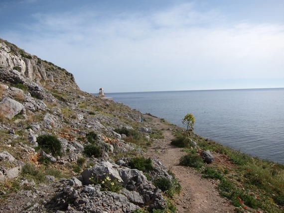 Greece Peloponnese: South-east, Monemvasia, Toward the lighthouse, Walkopedia