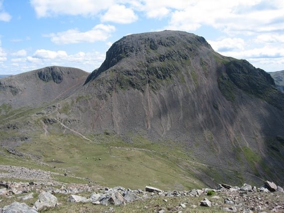 United Kingdom England Lake District, Great Gable, Great Gable's Massive Bulk from Kirk Fell to the West, Walkopedia