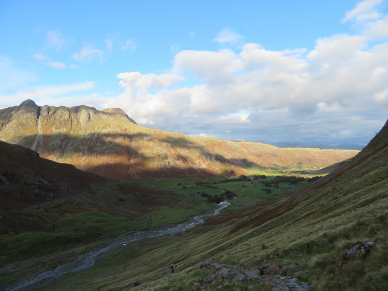 United Kingdom England Lake District, Cumbria Way and High Way, Langdale Pikes and Gt L valley from Pike of Blisco flank, Walkopedia