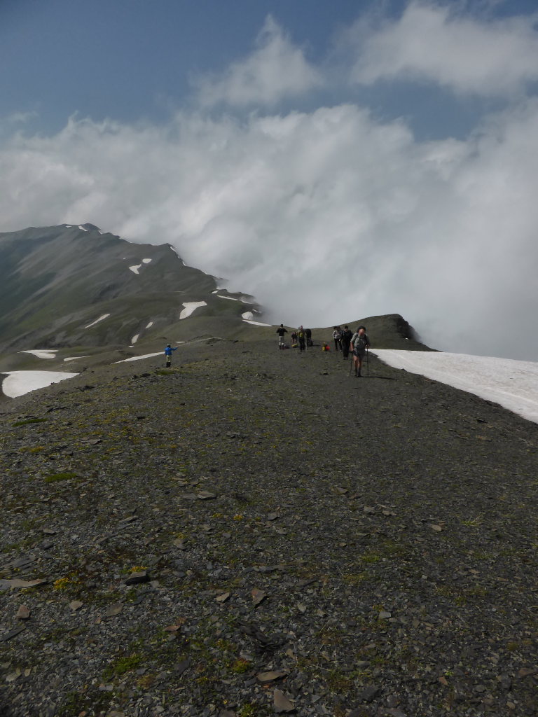 Georgia Gt Caucasus Mts, Juta to Roshka via Chaukhi Pass, Ridge to Chaukhi pass, Walkopedia