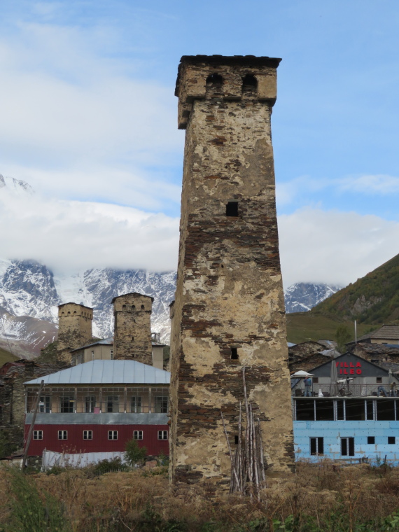 Georgia Gt Caucasus Mts, Greater Caucasus Mountains, Particularly slender tower, Ushguli, Walkopedia