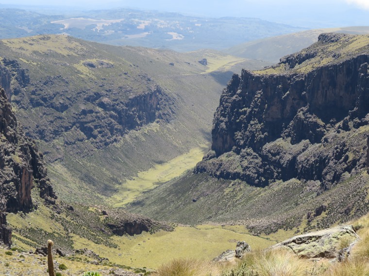 Chogoria Route
Chogoria, down Gorges valley, path ridge on left - © William Mackesy