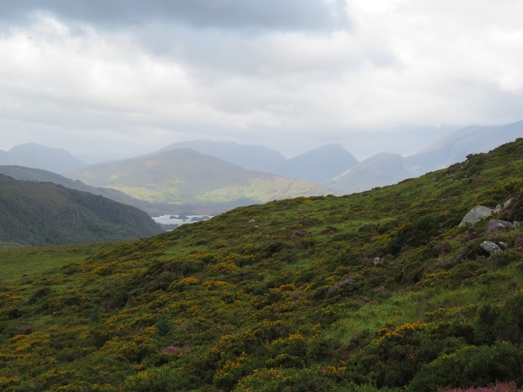 Ireland Kerry Killarney NP, Torc Mountain, Upper Lake and Reeks from Torc mountain, Walkopedia