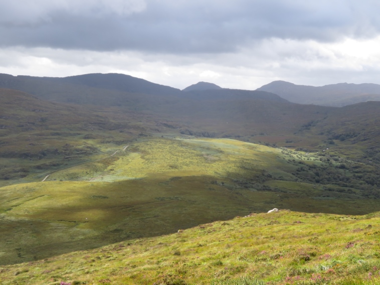 Ireland Kerry Killarney NP, Old Kenmare Road, Looking down on the road from Torc mountain, Walkopedia