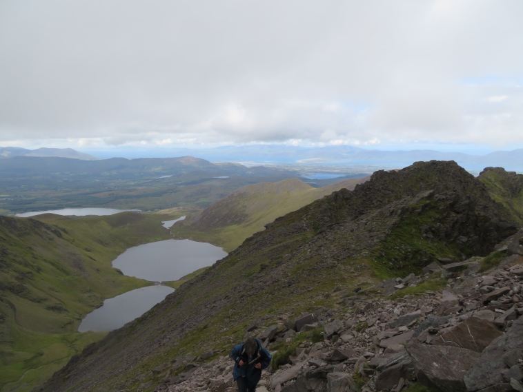 Ireland Kerry Iveragh Peninsula, Carrauntoohil, West from high ridge, Walkopedia