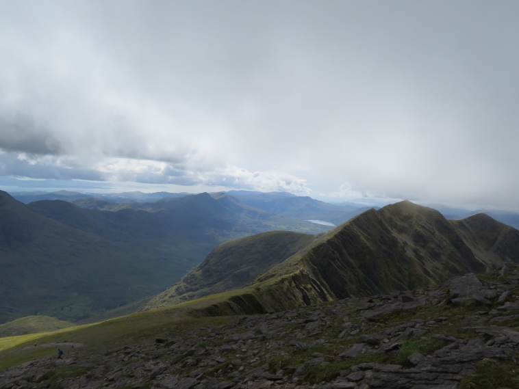 Ireland Kerry Iveragh Peninsula, Carrauntoohil, Caher from summit, Walkopedia