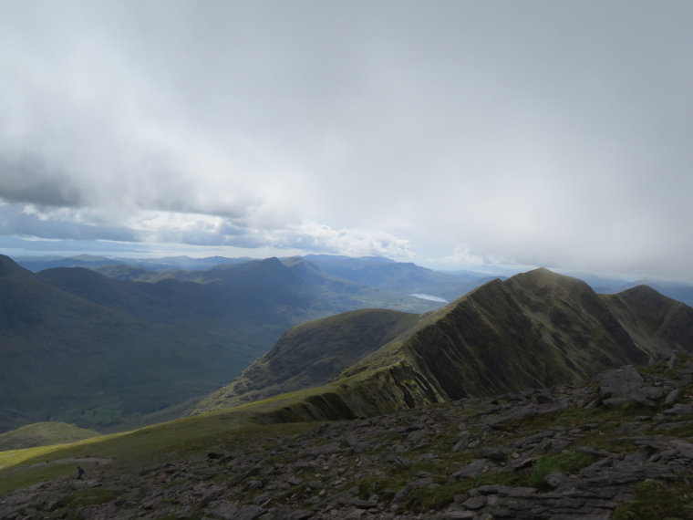 Ireland Kerry Iveragh Peninsula, Iveragh Peninsula, Reeks, Caher from Carrauntoohil summit, Walkopedia