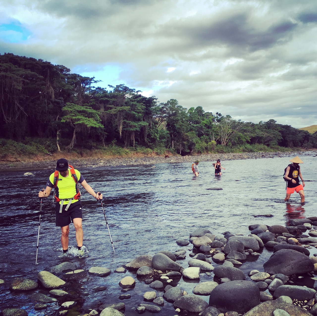 Fiji, Cross Highland Hike, Crossing Ba River, Viti Levu, Walkopedia