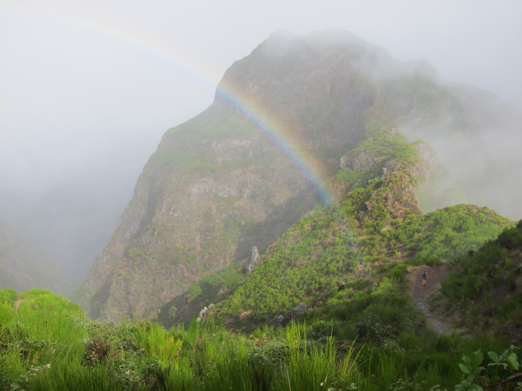 Madeira : Boca Corrida to Pico Grande - misty rainbow on high ridge - © William Mackesy