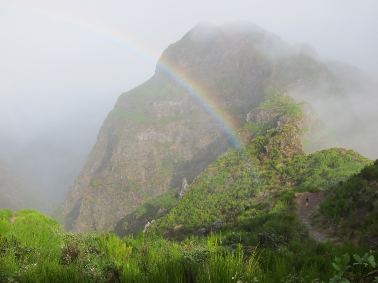 Portugal Madeira, Madeira , Boca Corrida to Pico Grande - misty rainbow on high ridge, Walkopedia